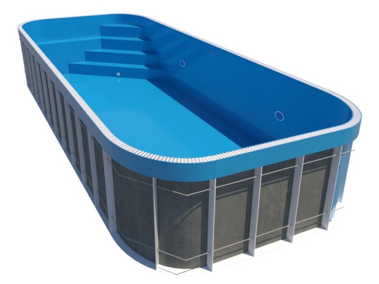 Rounded Rectangle Overflow W/ Bench &Amp; Side Steps