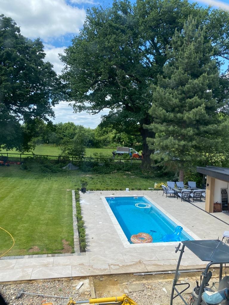 riviera swimming pool in metallic blue